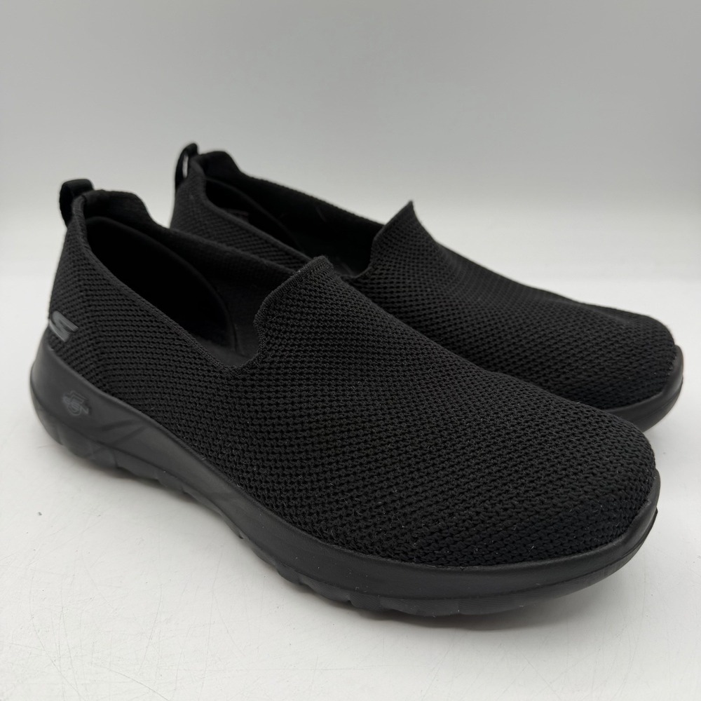 Skechers Go Walk Joy Shoes Womens Sz 8 Black Slip On Stretch Fit Sneakers 124187
